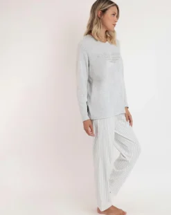 Pyjama col en V Soft Home perle