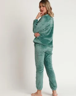 Pyjama corail Be Kind to the Planet B vert feuille