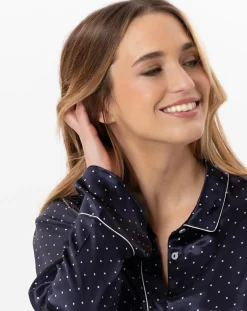 Pyjama en satin Moon marine