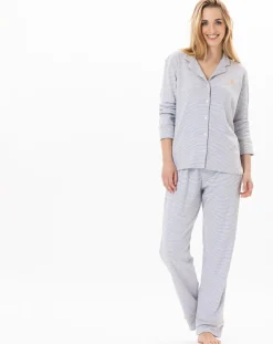 Pyjama Garance gris chiné/blanc