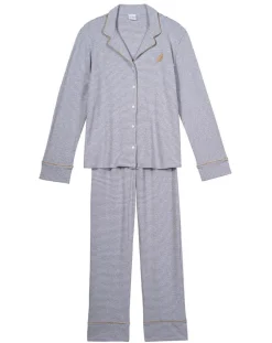 Pyjama Garance gris chiné/blanc