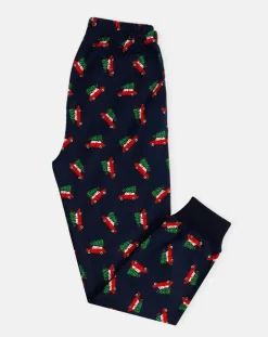 Pyjama haut à manches longues & pantalon bleu marine