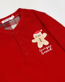 Pyjama haut à manches longues & pantalon rouge