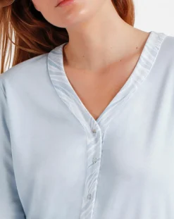 Pyjama Haut à manches longues & Pantalon Aria bleu ciel