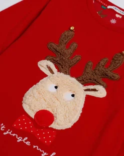 Pyjama haut à manches longues & pantalon rouge