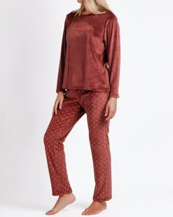 Pyjama Haut à manches longues & Pantalon Isla marron