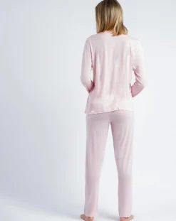 Pyjama haut à manches longues & pantalon rose clair