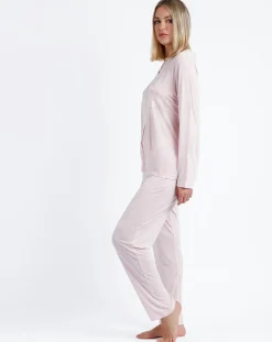Pyjama haut à manches longues & pantalon rose clair