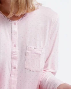 Pyjama haut à manches longues & pantalon rose clair