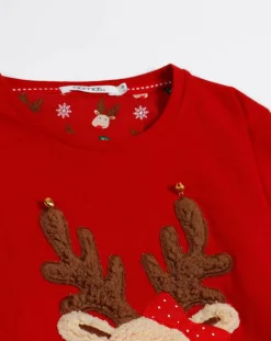 Pyjama haut à manches longues & pantalon rouge