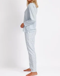 Pyjama Haut à manches longues & Pantalon Meera bleu ciel