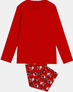 Pyjama Haut manches longues & Pantalon Valentina rouge
