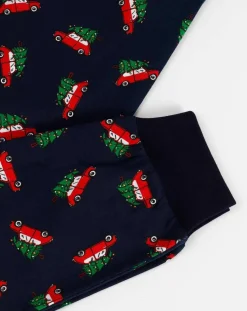 Pyjama Haut manches longues & Pantalon Shiori gris/bleu marine