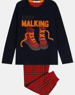 Pyjama Haut manches longues & Pantalon Mateo noir/rouge