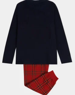 Pyjama Haut manches longues & Pantalon Mateo noir/rouge