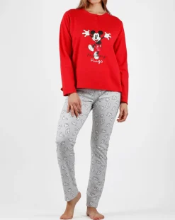Pyjama Mickey imprimé Hugs rouge/gris