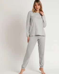 Pyjama Pink Hearts C gris chiné