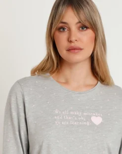 Pyjama Pink Hearts C gris chiné