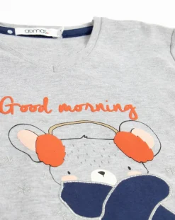 Pyjama T-Shirt Manches Longues & Pantalon jasper gris