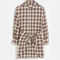 Robe 100% Coton Bio Violets tartan multicolore