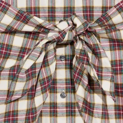 Robe 100% Coton Bio Violets tartan multicolore