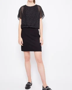 Robe 2 en 1 Plumetis argenté/noir