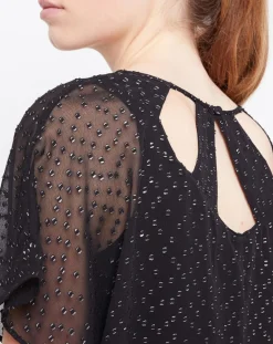 Robe 2 en 1 Plumetis argenté/noir