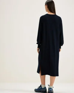 Robe 100% Laine Mérinos Sinc bleu marine