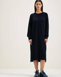 Robe 100% Laine Mérinos Sinc bleu marine