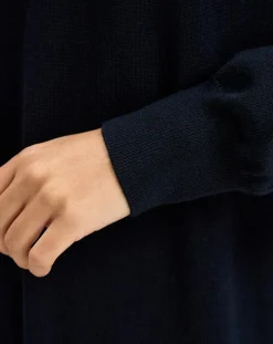 Robe 100% Laine Mérinos Sinc bleu marine