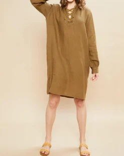 Robe 100% Lin Reference verte