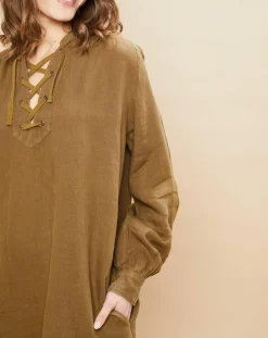 Robe 100% Lin Reference verte