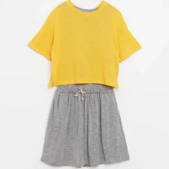 Robe Abal en Coton 2 en 1 gris/jaune