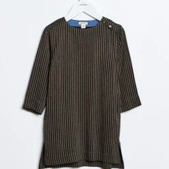 Robe Adoo à rayures marron