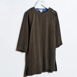 Robe Adoo à rayures marron