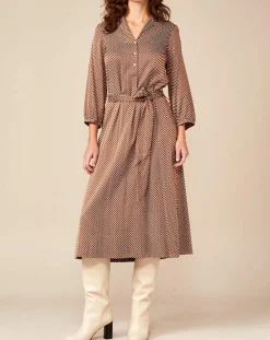 Robe Armory à pois marron