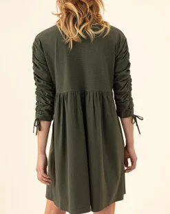 Robe Billy kaki rayure dorée