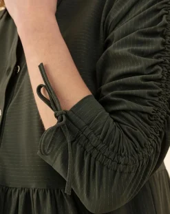 Robe Billy kaki rayure dorée