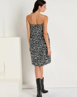 Robe bustier Clara imprimée noire