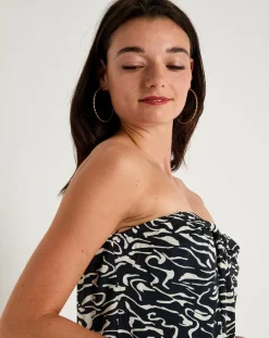 Robe bustier Clara imprimée noire