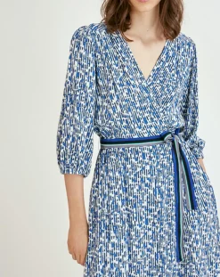Robe Carmela imprimée bleu roi
