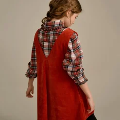 Robe chasuble en Velours côtelé Flo brique