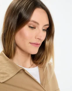 Robe Chemise en Coton & Lin Ceinture beige