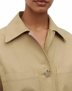 Robe Chemise en Coton & Lin Ceinture beige