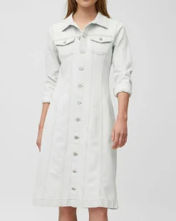Robe chemise en Jean cintrée bleu clair
