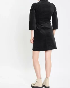 Robe Chemise en Velours lisse noire