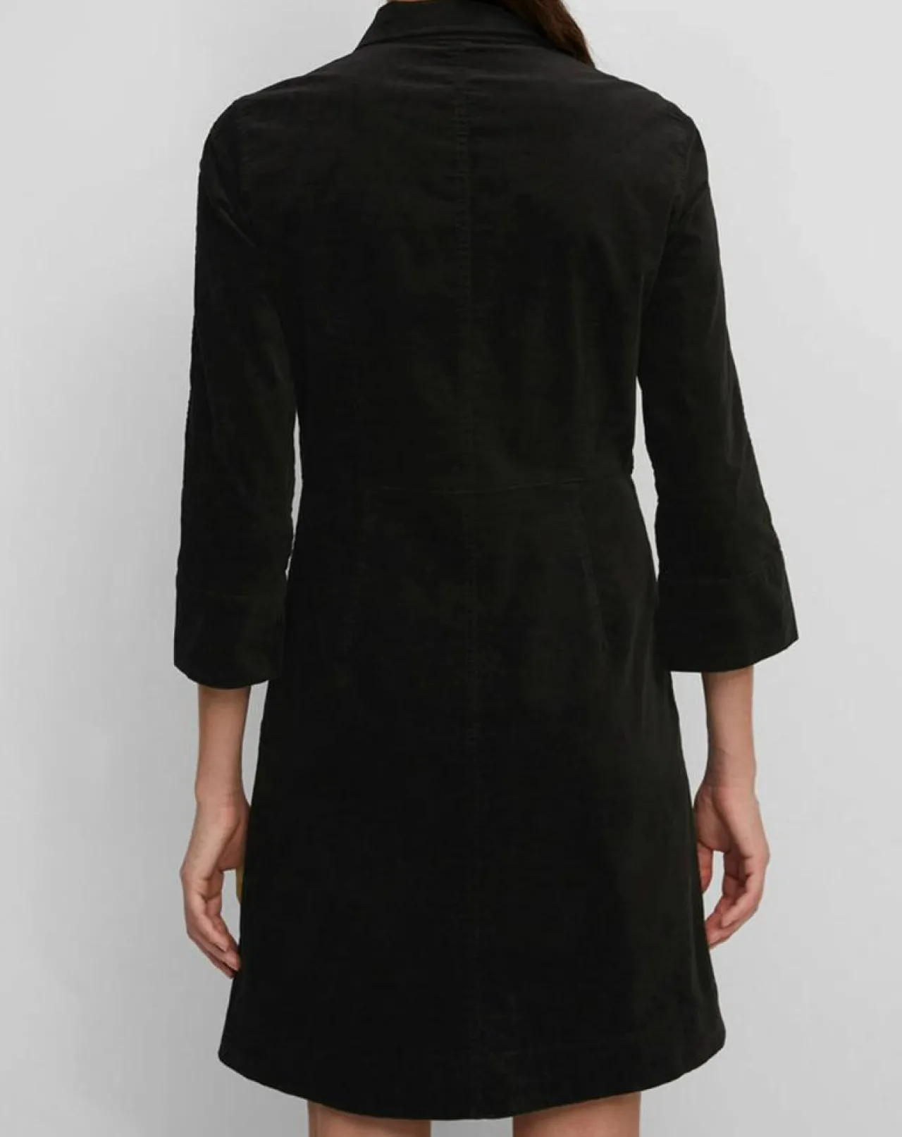 Robe Chemise en Velours lisse noire