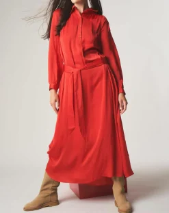 Robe chemise midi Judy rouge