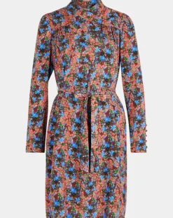 Robe Cidjie imprimée bleu/marron