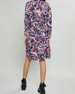 Robe Clavie imprimée rose/violet